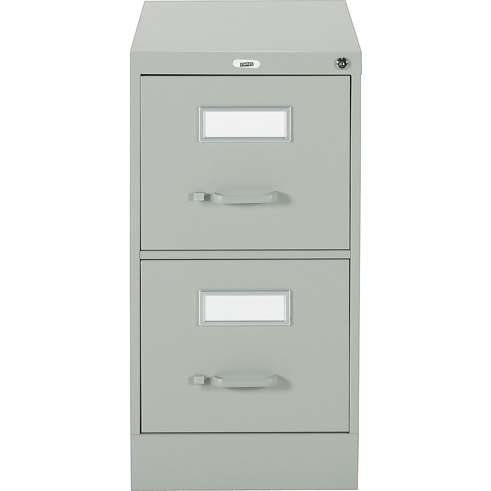 Vertical Letter File Cabinet 2 Drawer Grey