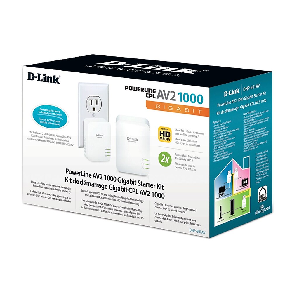 D-Link Powerline AV2 1000 Gigabit Network Starter Kit