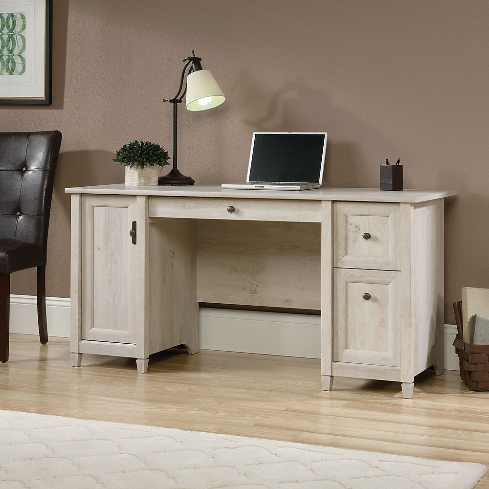 Sauder 59"W Edge Water Desk Chalked Chestnut