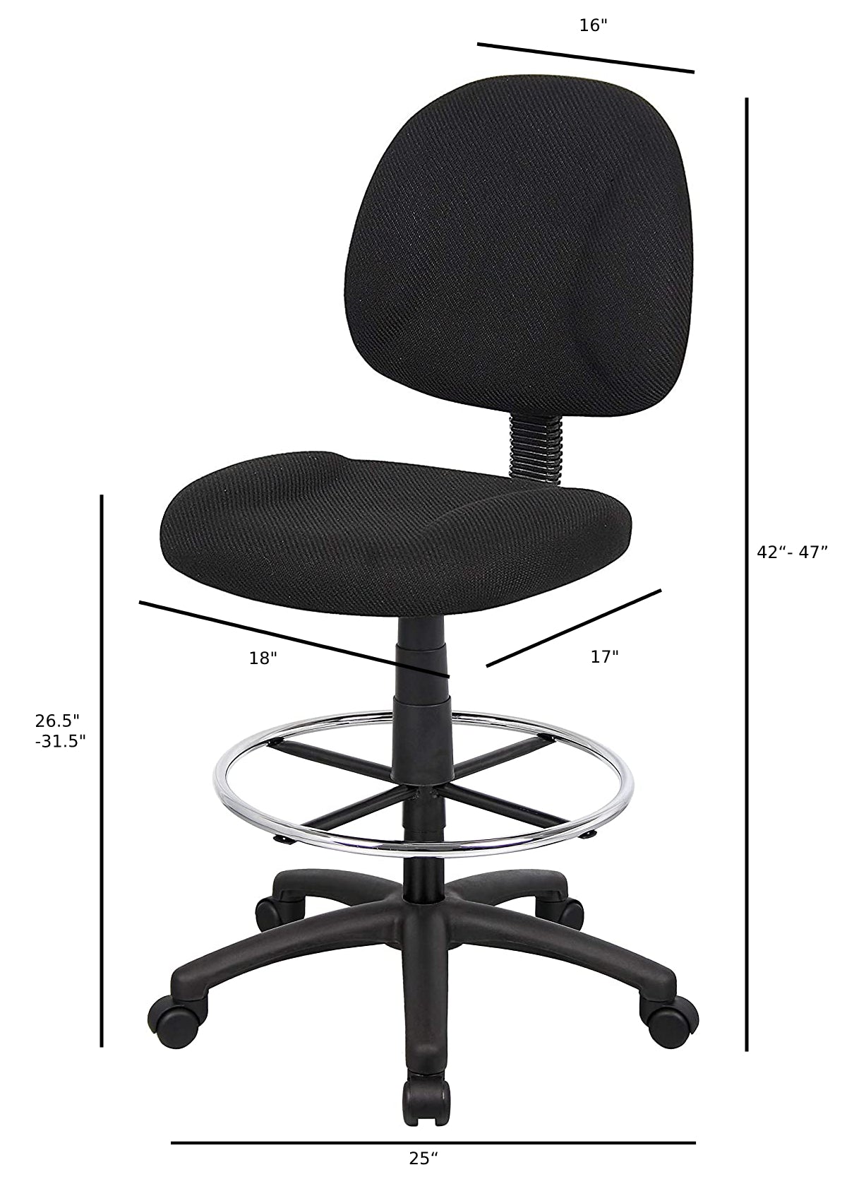Nicer Interior Fabric Adjustable Drafting Chair