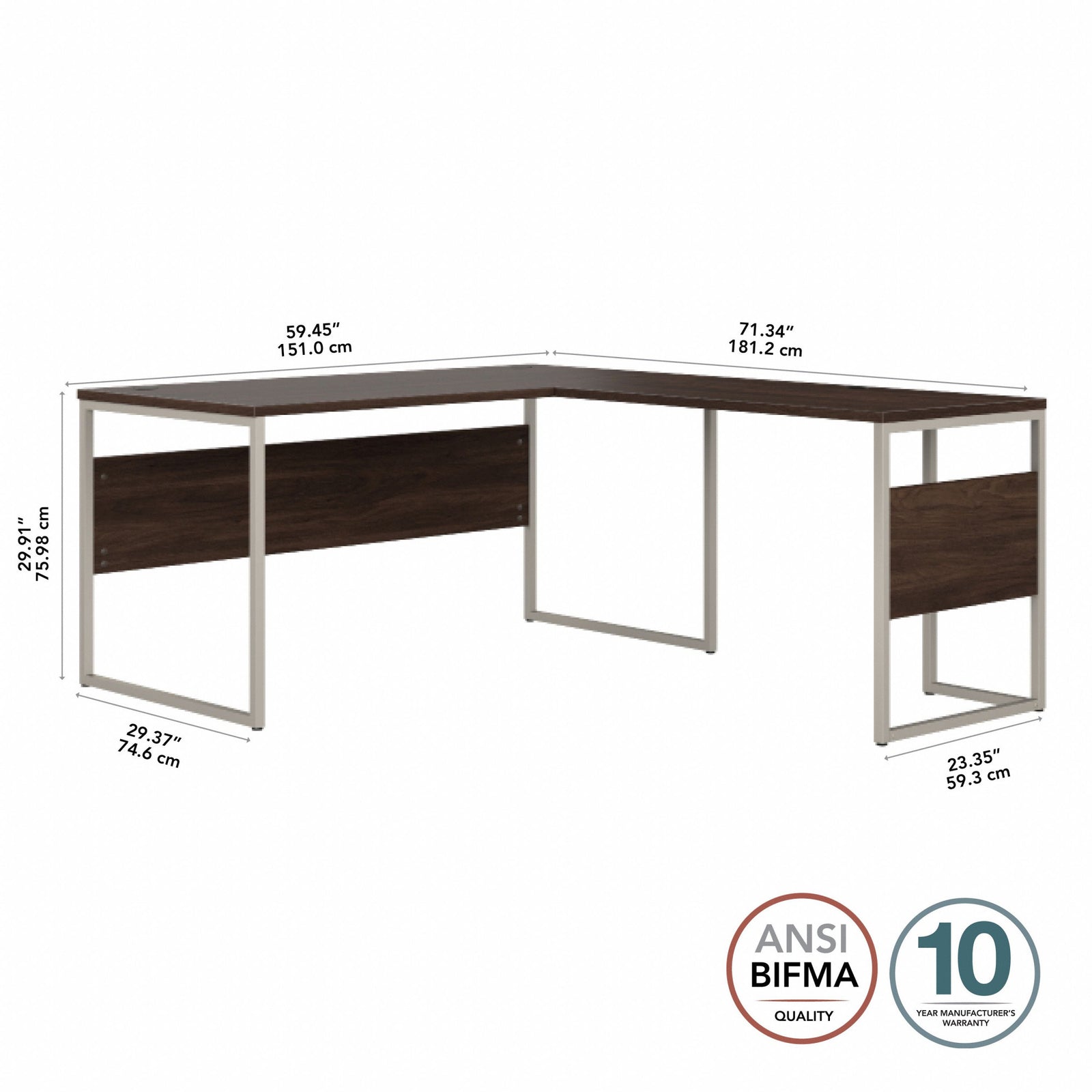 Bush Business Furniture 60" Desk Black Walnut