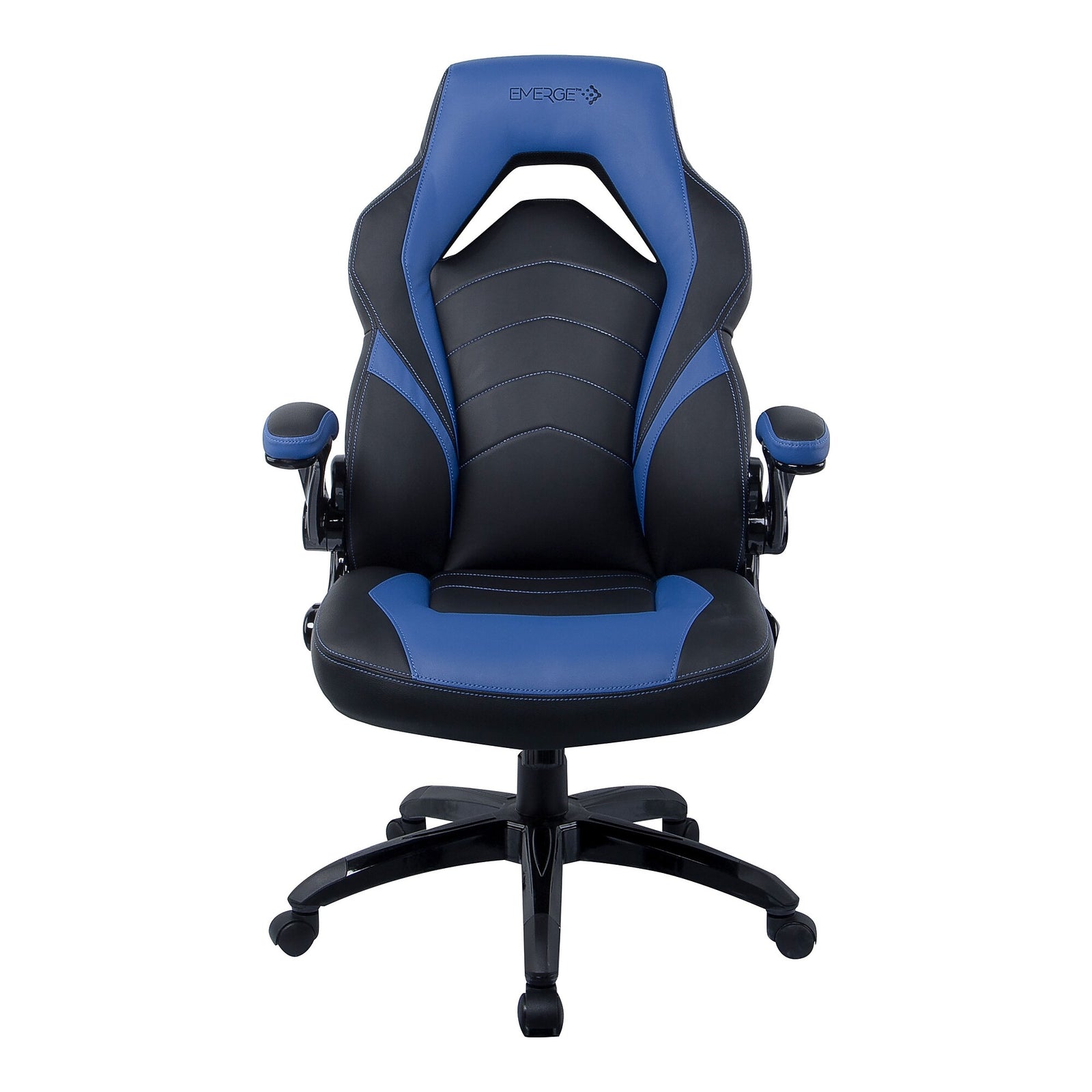Emerge Vortex Bonded Leather Gaming Chair Black and Blue