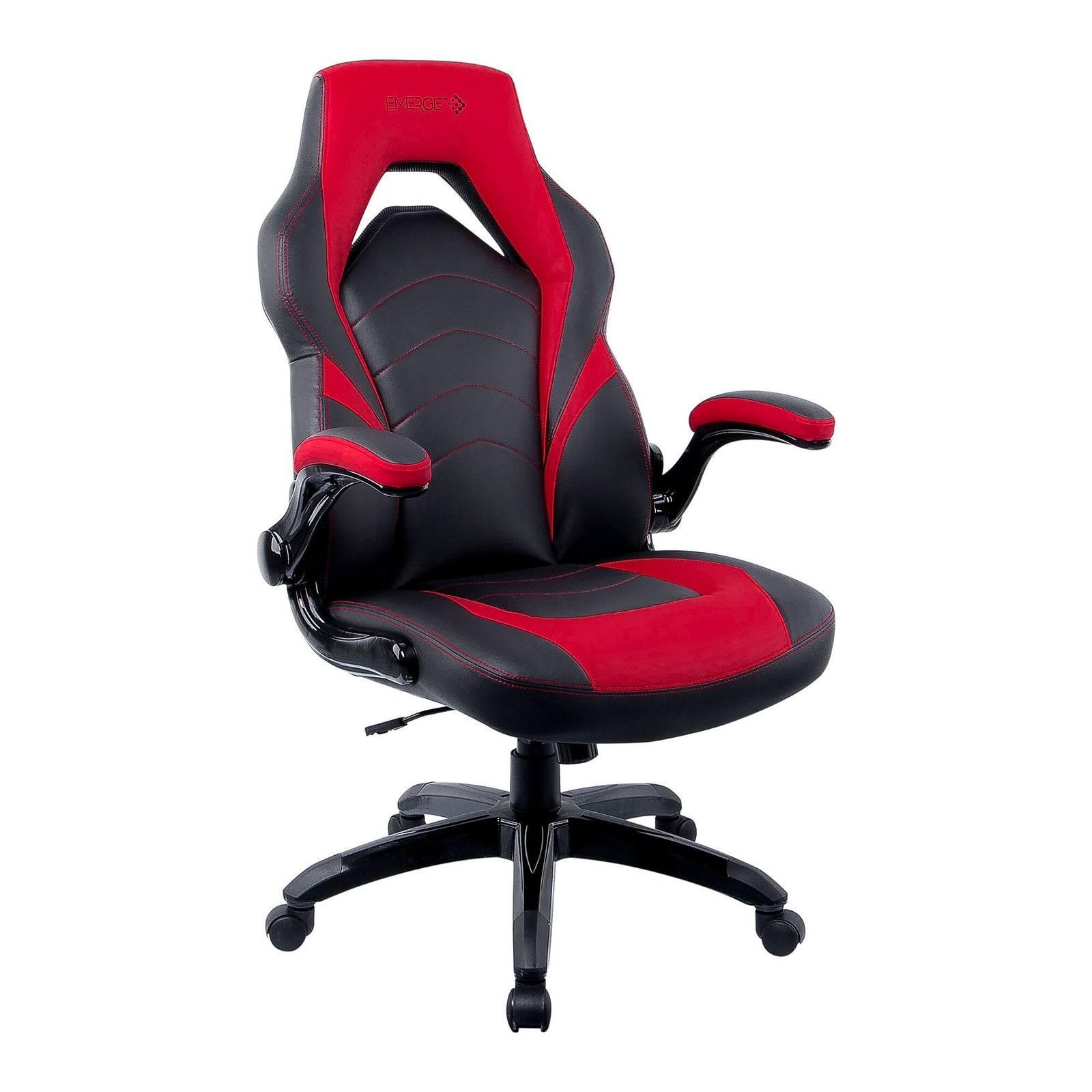 Emerge Vortex Bonded Leather Gaming Chair Black and Red