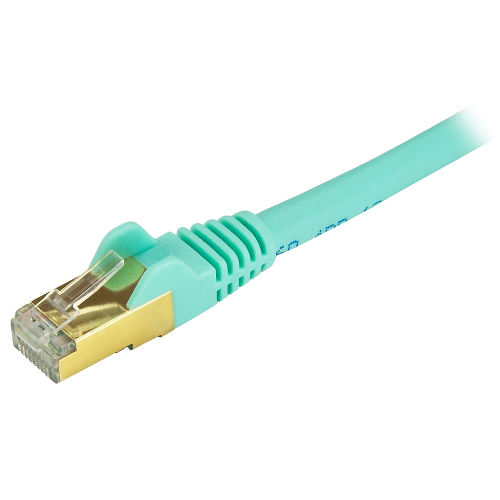 StarTech Cat6a Ethernet Patch Cable Shielded 10 ft Aqua