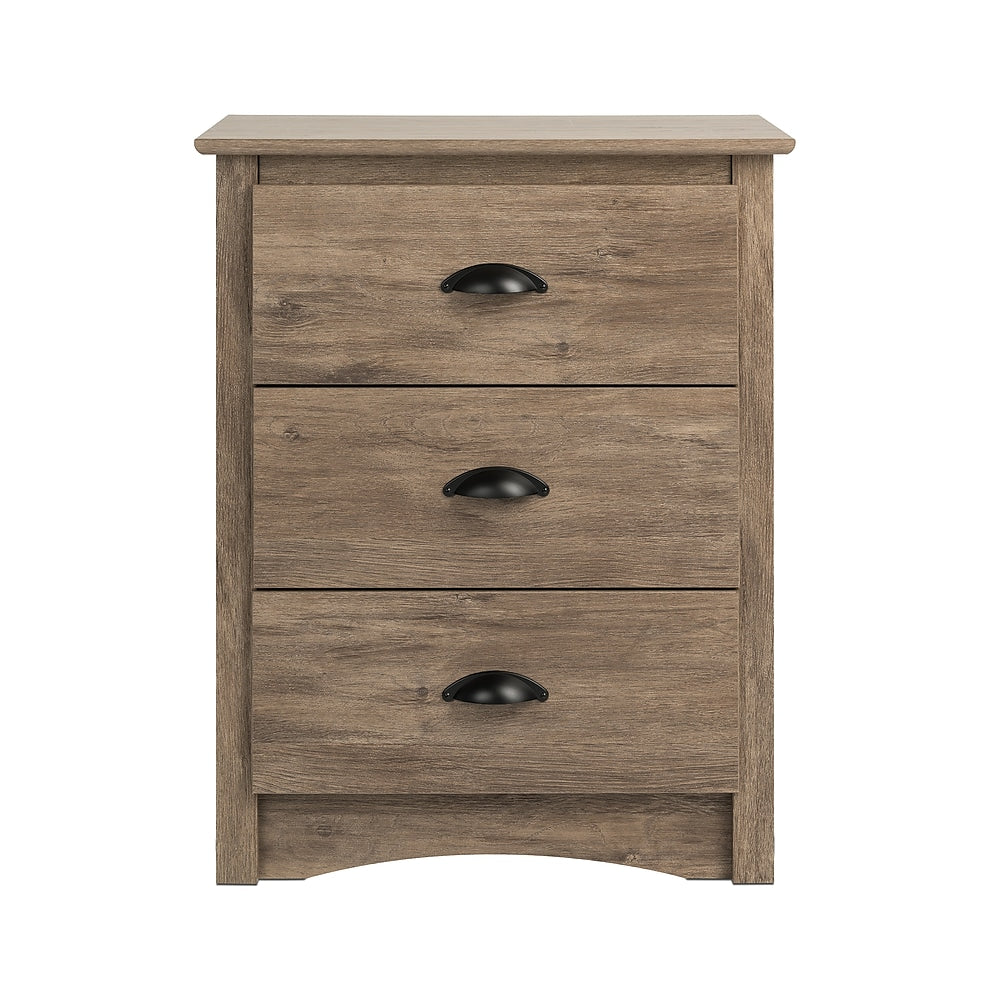 Prepac Salt Spring 3 Drawer Tall Nightstand Drifted Grey