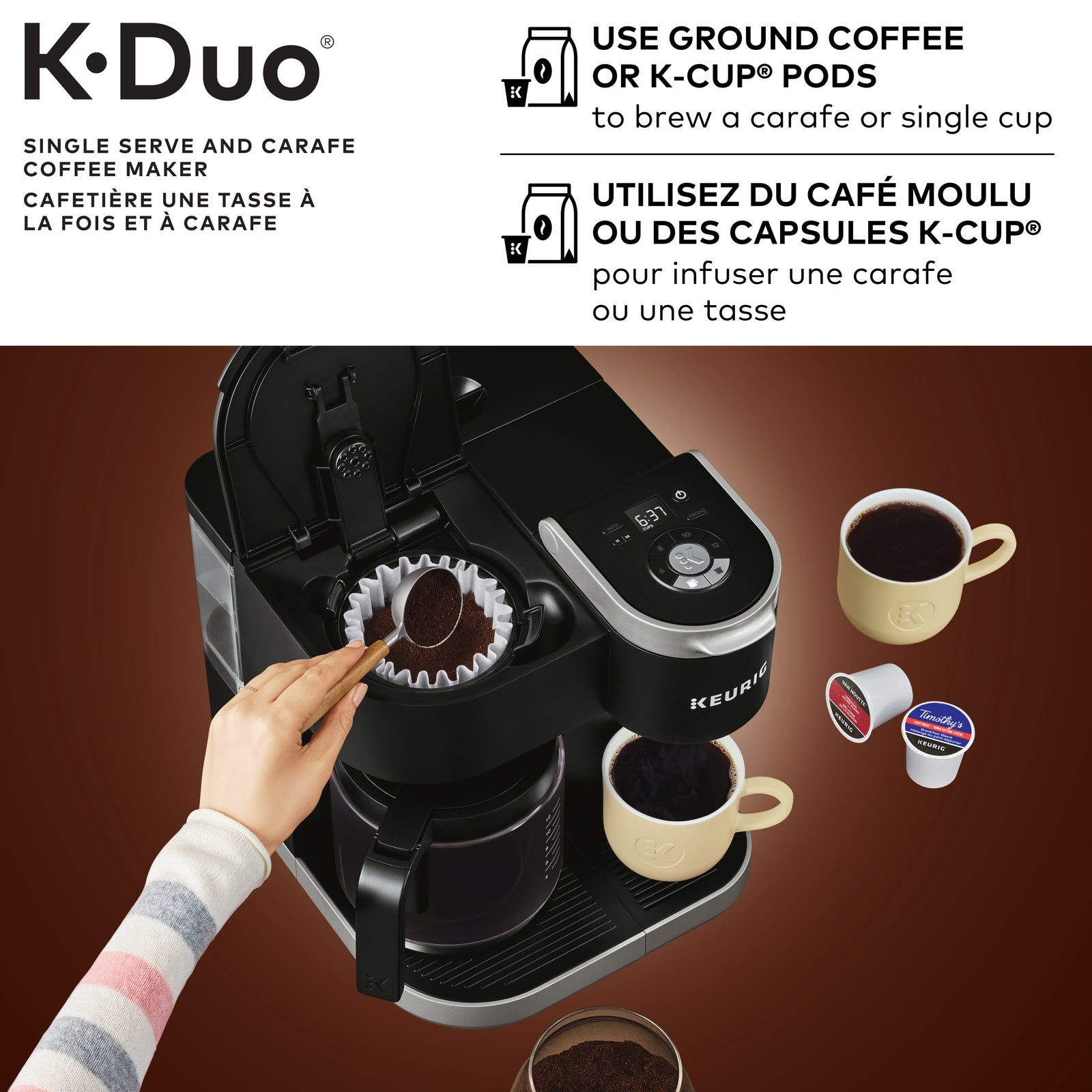 Keurig K-Duo Single Serve K-Cup Pod And Carafe Coffee Maker