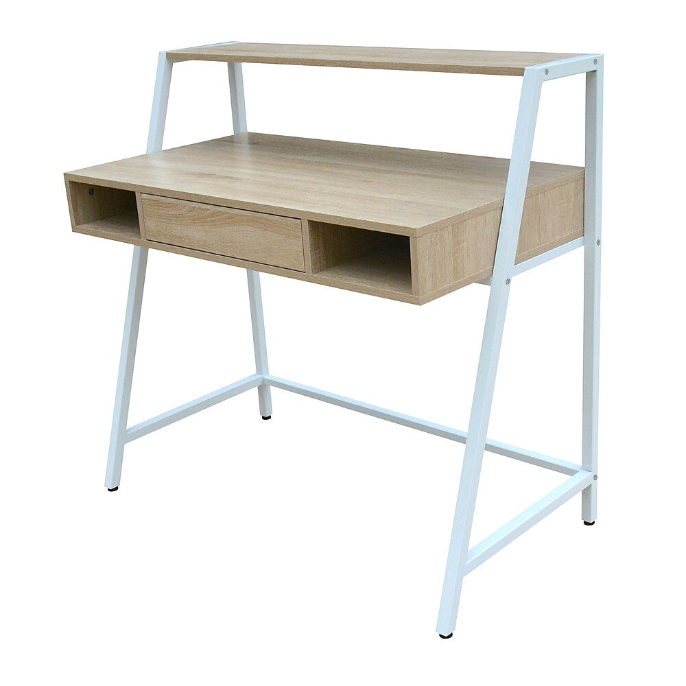 Simply Desk With Shelf And Drawer Oak And White