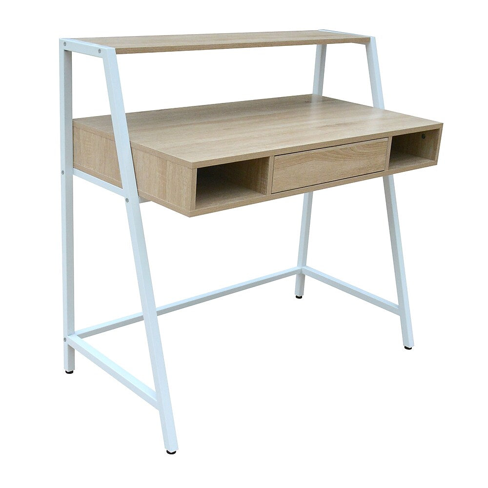 Simply Desk With Shelf And Drawer Oak And White
