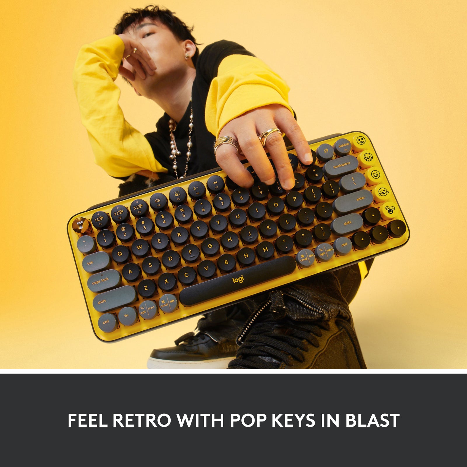Logitech POP Keys Wireless Mechanical Keyboard 920-010707 Blast Yellow