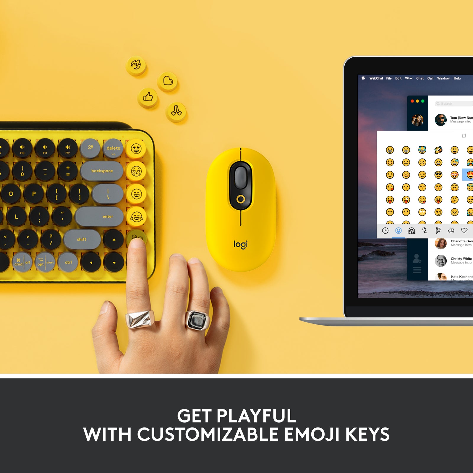 Logitech POP Keys Wireless Mechanical Keyboard 920-010707 Blast Yellow