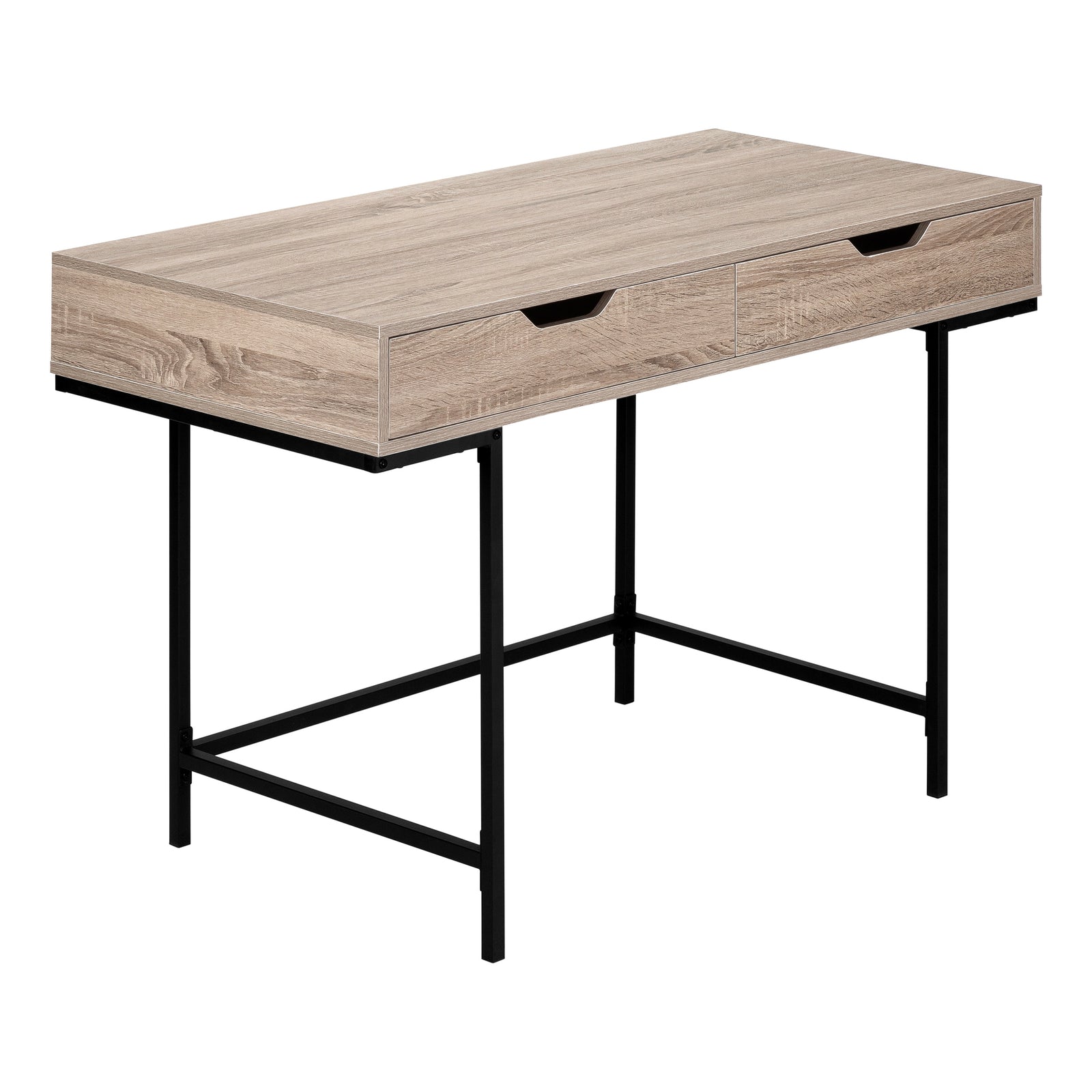 Monarch Specialties 7555 48" Computer Desk Dark Taupe and Black Metal