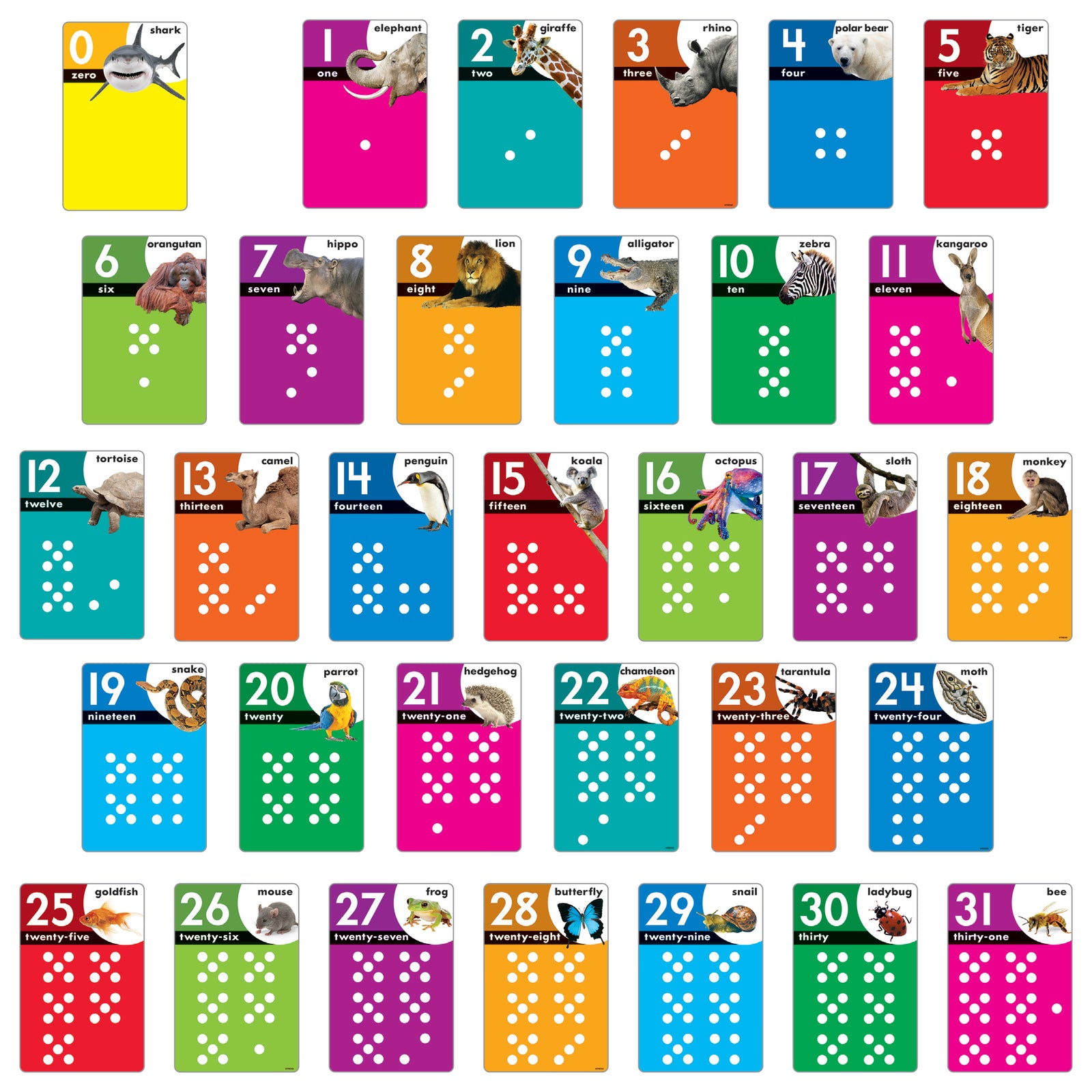 TREND enterprises Inc. Animals Count 0-31 Learning Set