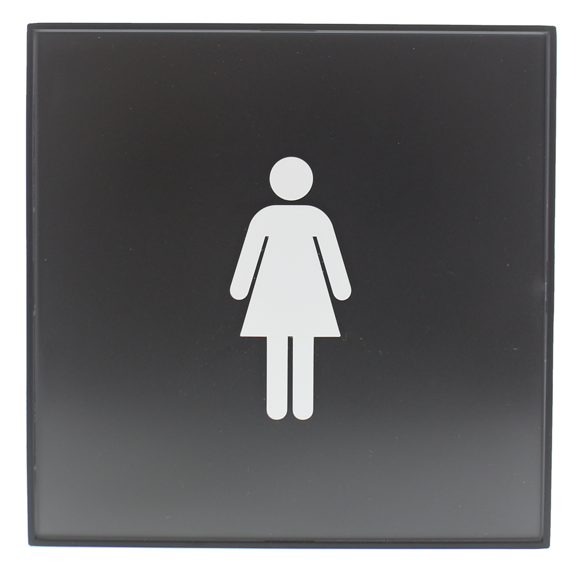 Headline Sign Premier WOMEN Restroom Sign - 8&quot; H x 8&quot; L - Black