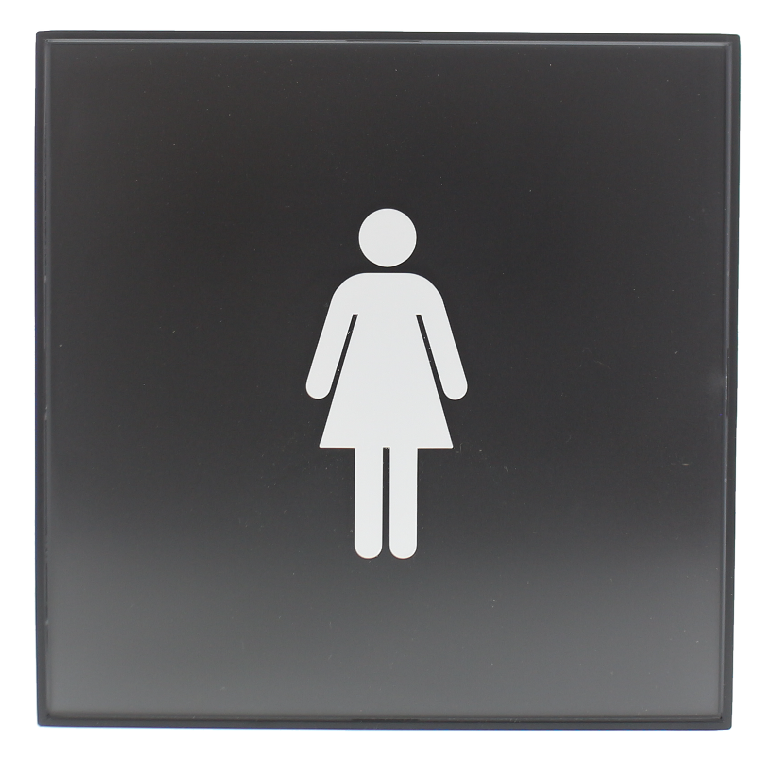 Headline Sign Premier WOMEN Restroom Sign - 8" H x 8" L - Black