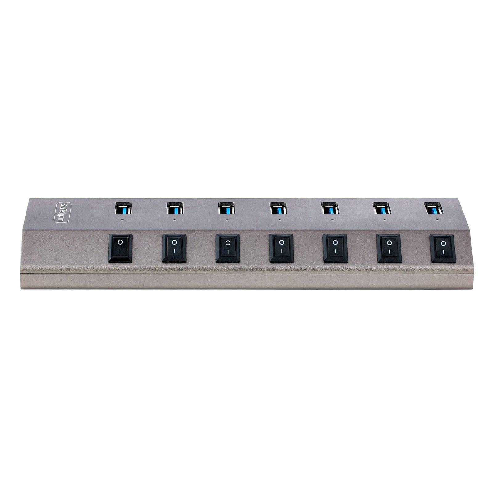 StarTech 7 Port Self Powered USB Hub with Individual On/Off Switches Space Gre