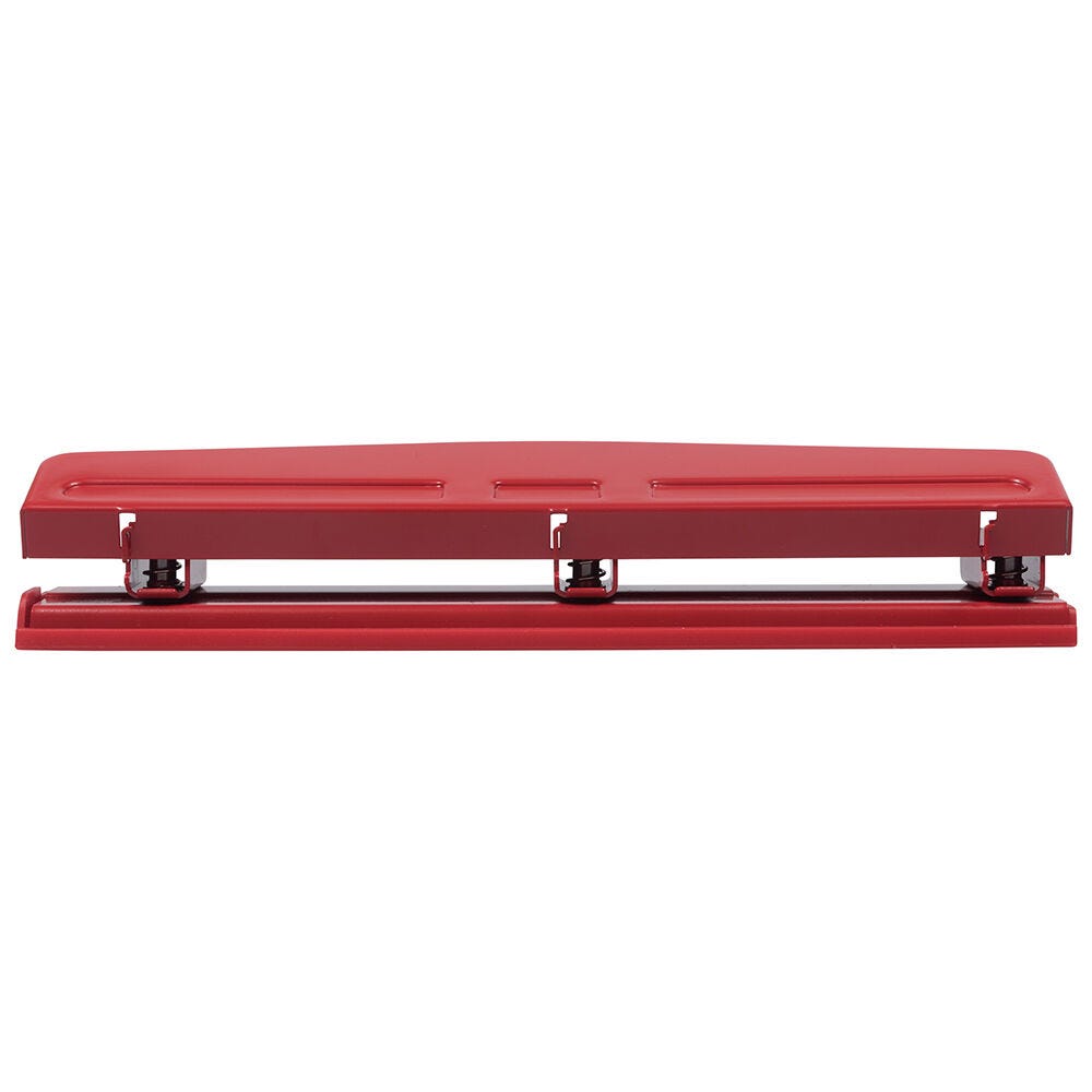 JAM Paper Metal 3 Hole Punch 10 Sheet Capacity Red