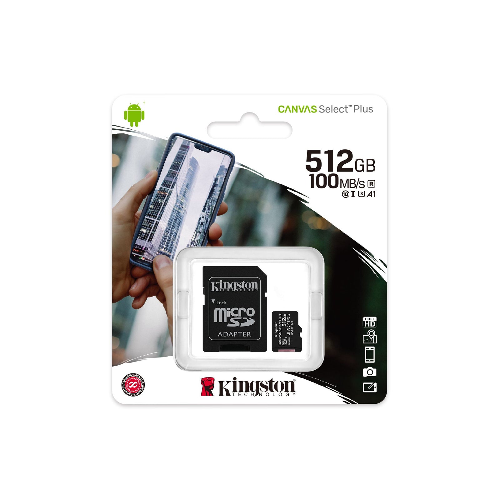 Kingston Canvas Select Plus MicroSD Card with SD Adapter 512GB