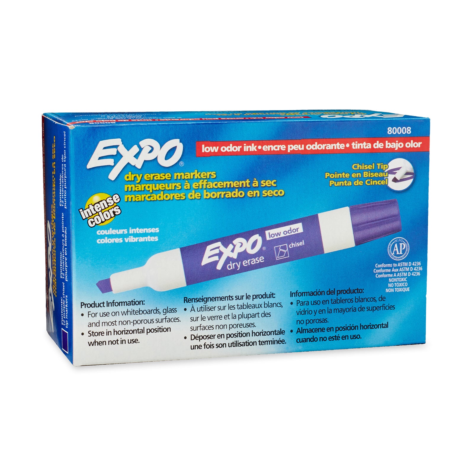 Expo Low Odour Dry Erase Marker Chisel Tip Purple 12 Pack