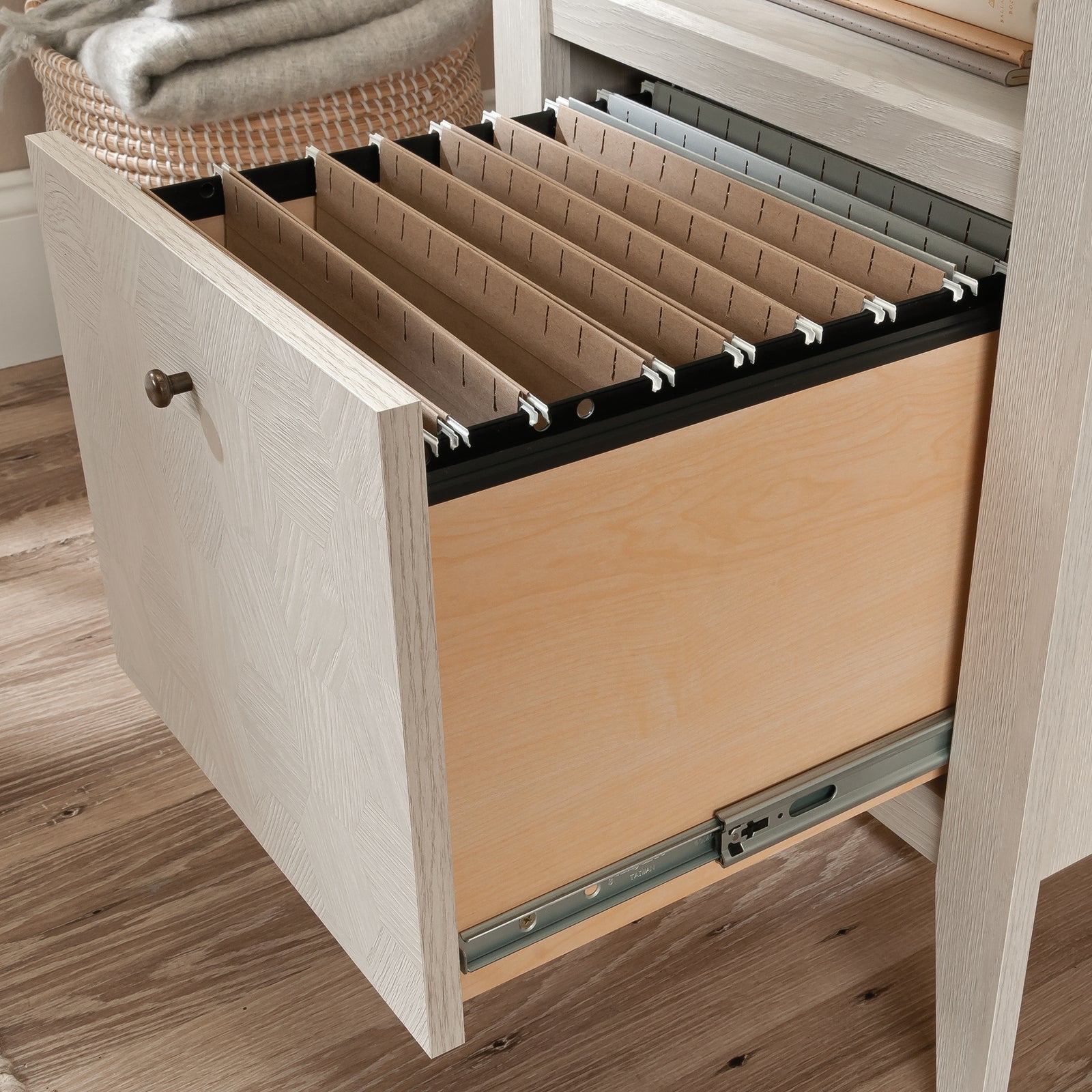 Sauder 53" Larkin Ledge Desk Glacier Oak