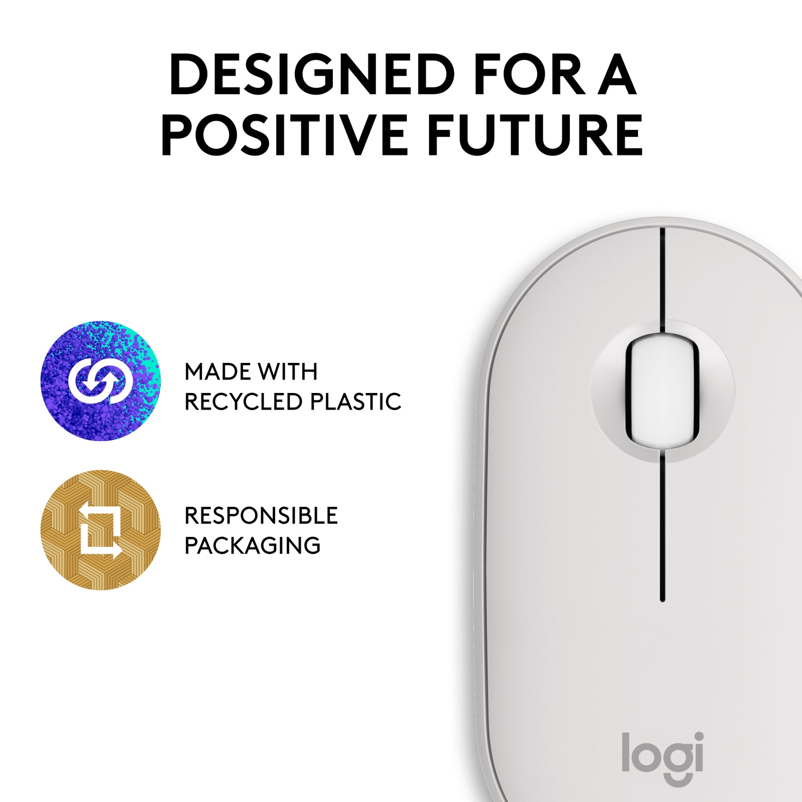 Logitech Pebble Mouse 2 M350s Slim Mouse Offwhite