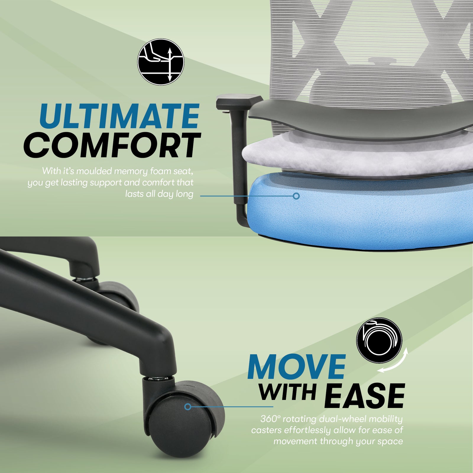 Serta SitTrue Ridgefield High Back Ergonomic Mesh Chair Gray