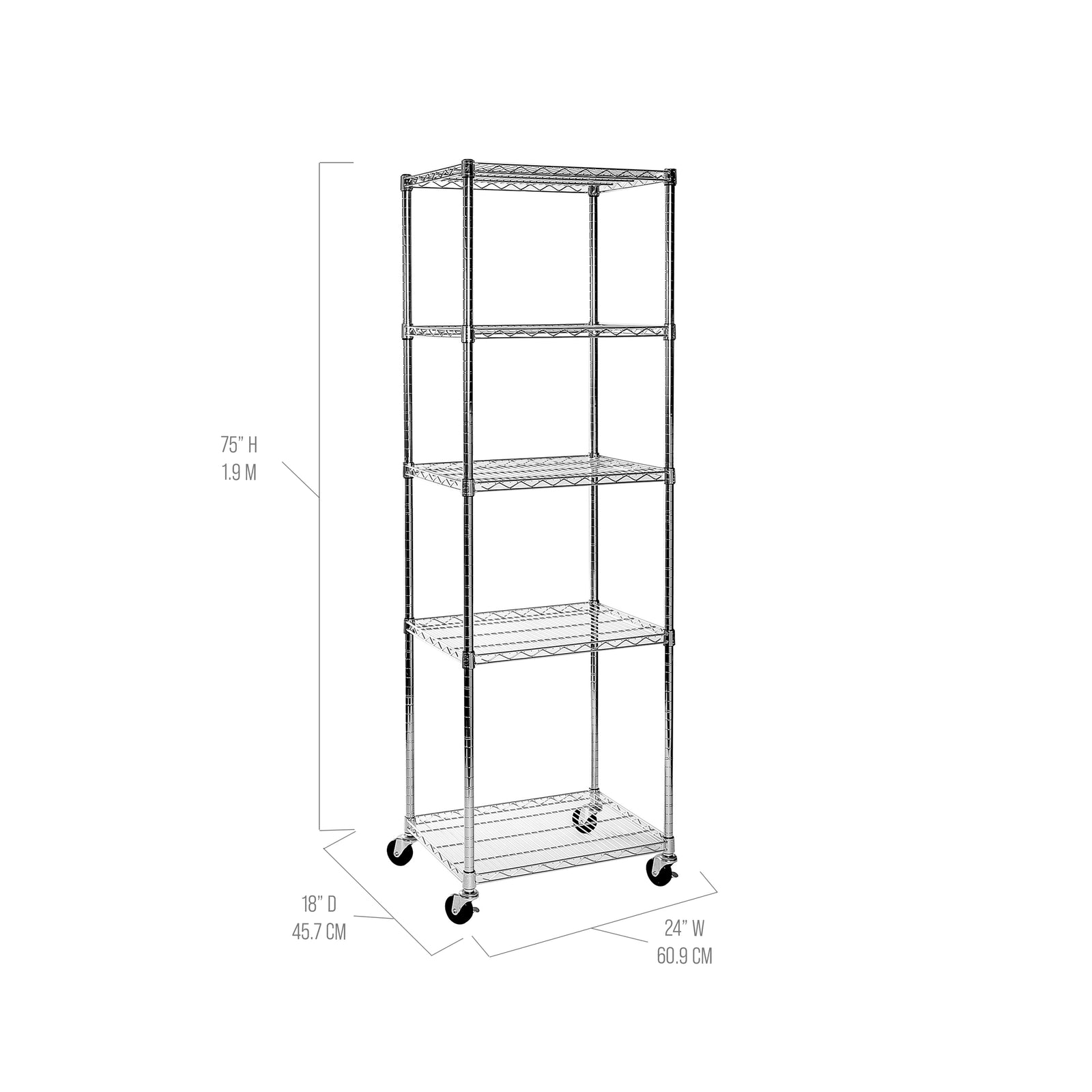 Seville Classics 5 Tier NSF Commercial Grade Steel Wire Shelving