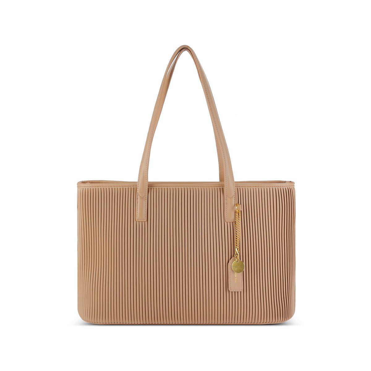 Pixie Mood Sadie Pleated Vegan Leather Tote Sand