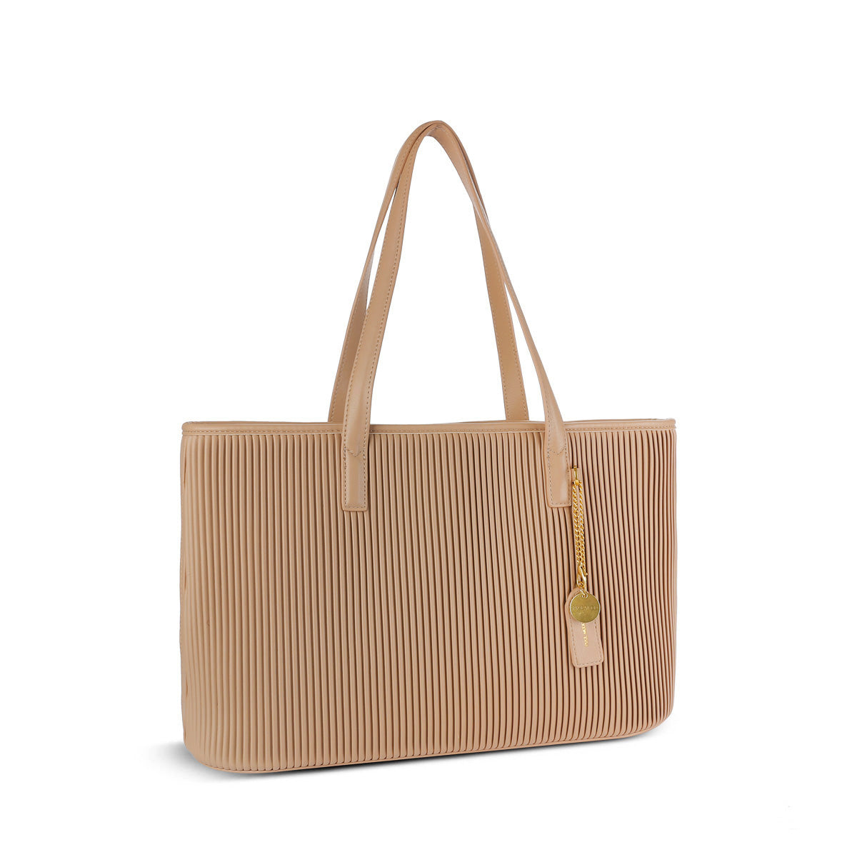 Pixie Mood Sadie Pleated Vegan Leather Tote Sand
