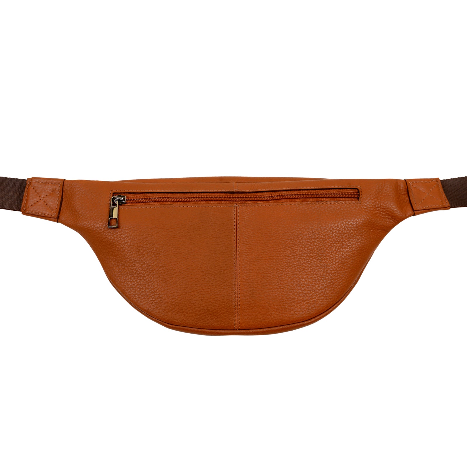Champs Onyx Genuine Leather Waistpack Brown Adjustable Strap RFID Pocket