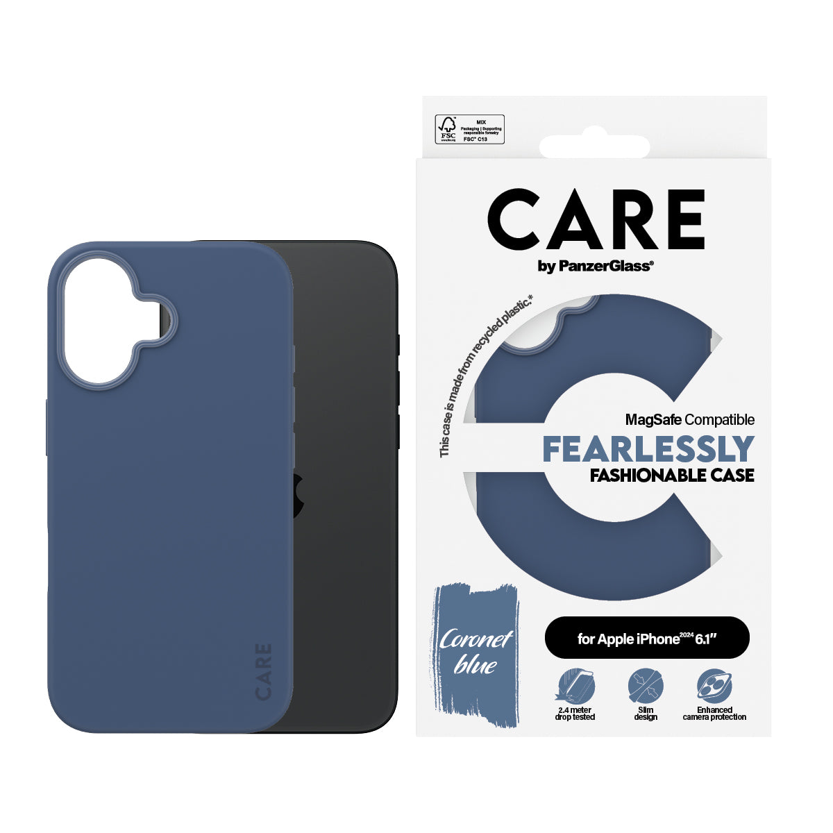 PanzerGlass CARE Case Fashion MagSafe iPhone 16 Blue