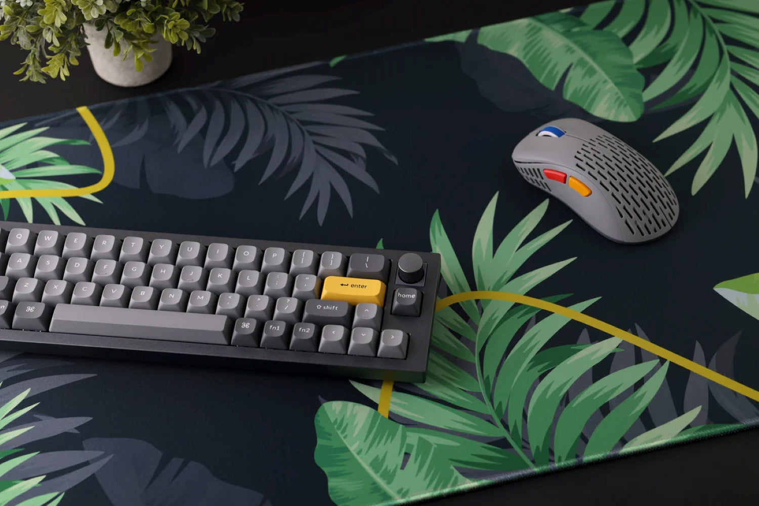 ONEofZERO Large Premium Desk Pad Lush Jungle Green