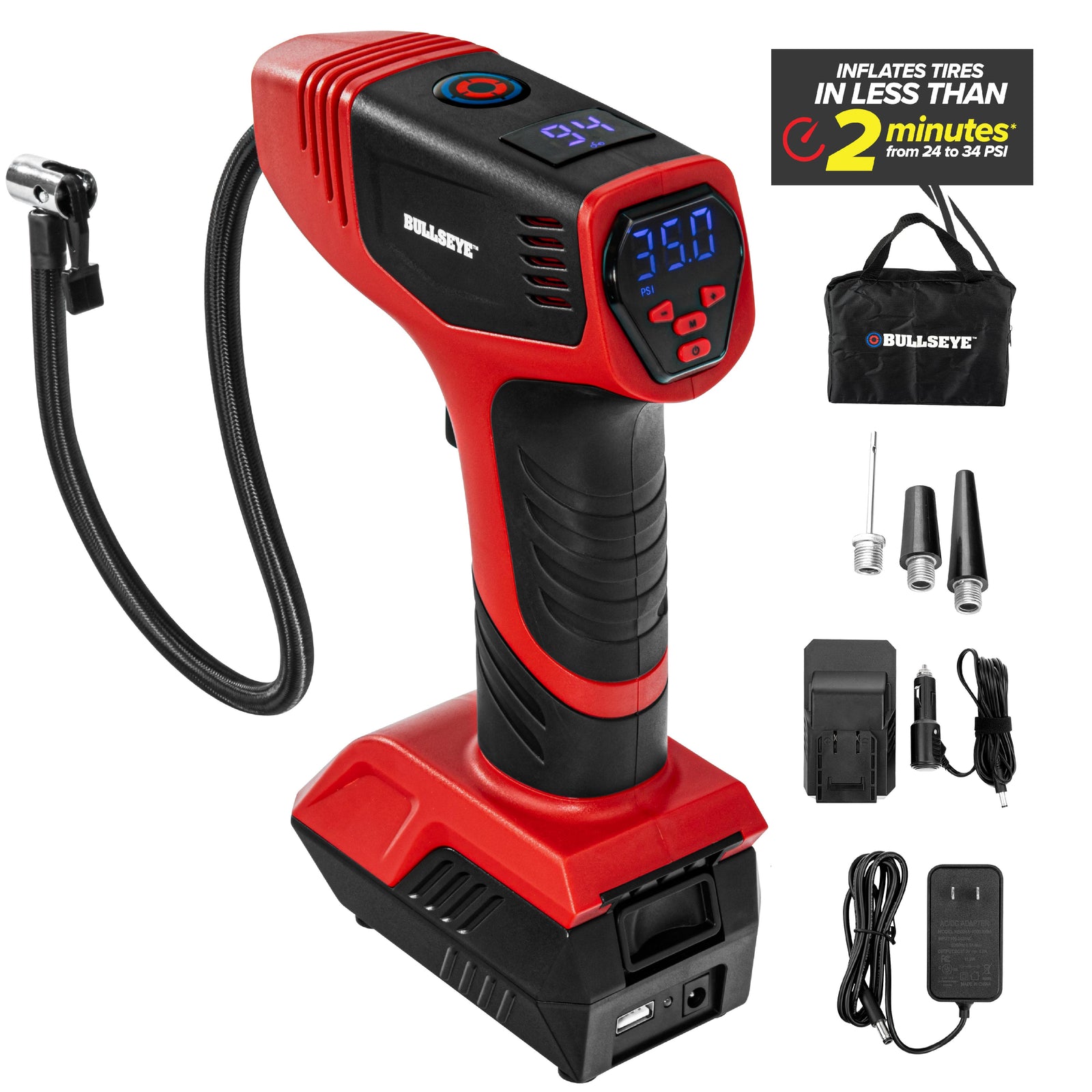 Bullseye 9475 Tire Inflator Black