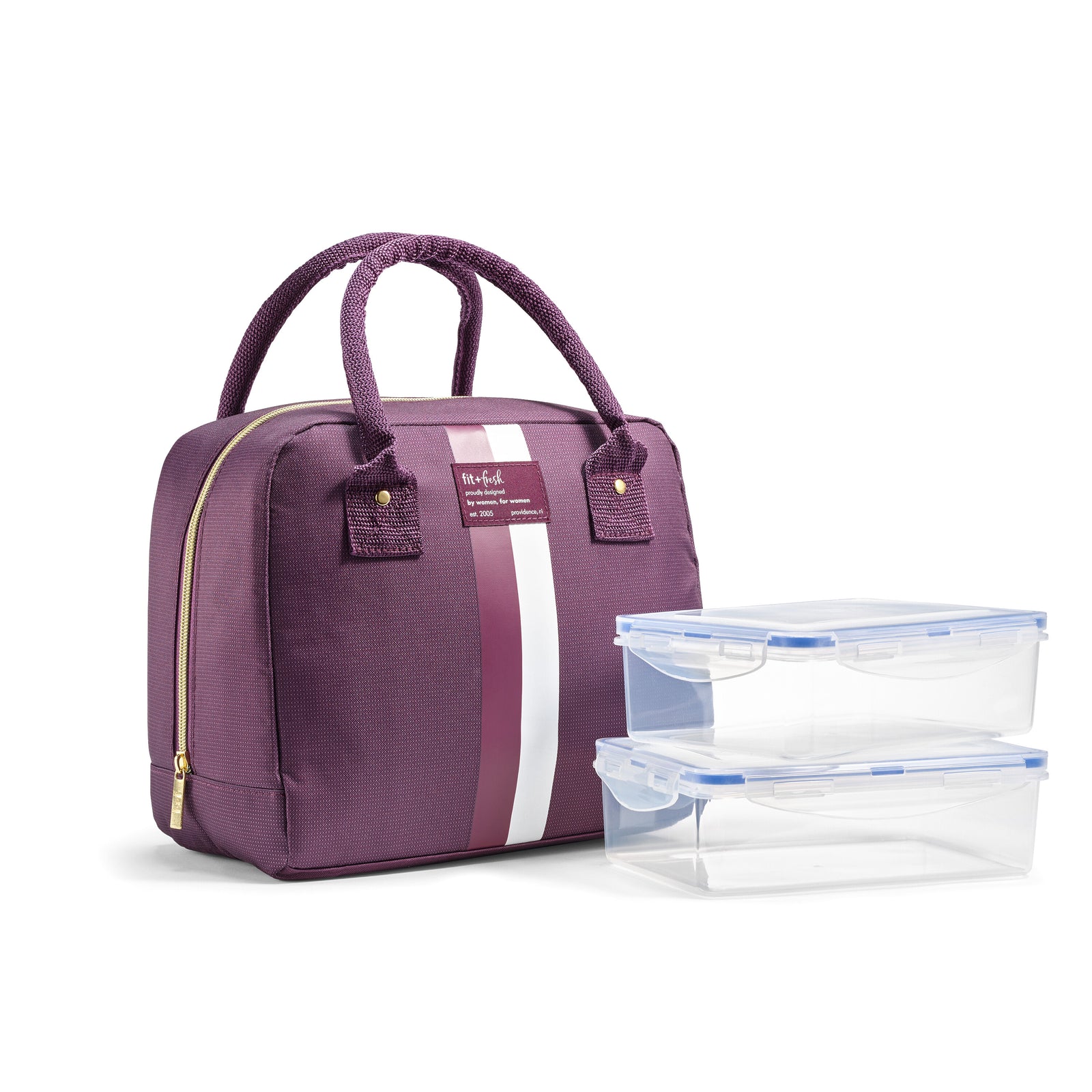 Fit+Fresh Bloomington Lunch Kit with 2 Deluxed Snap Down Containers