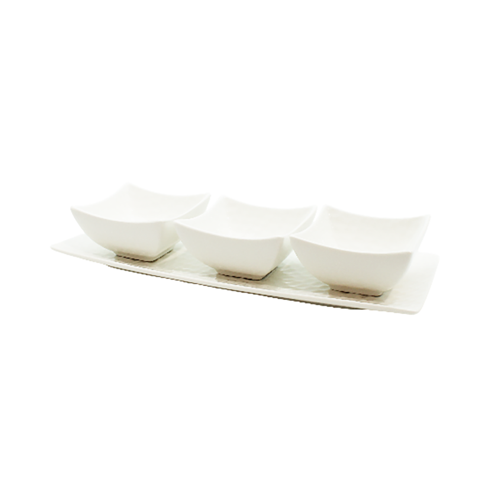 Bowring Shalimar 4 Piece Snack Set White