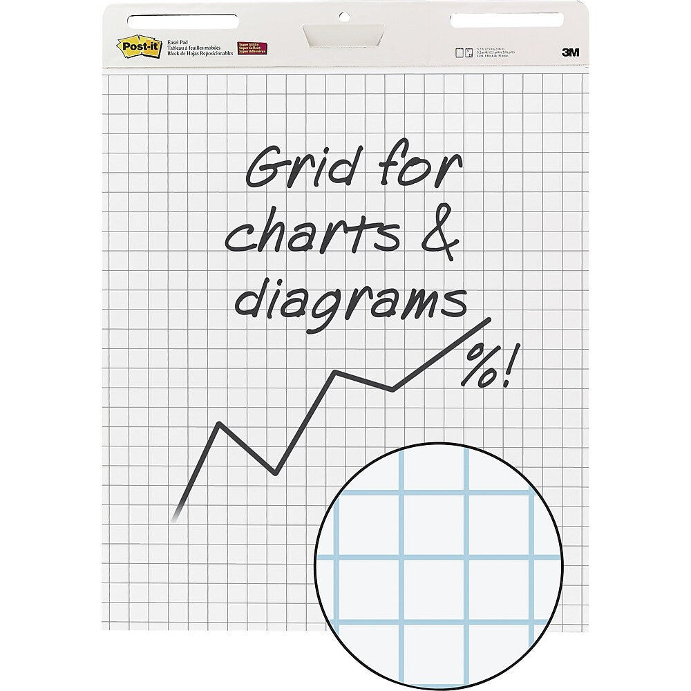 Post-it Self Stick Easel Pad with Grid Lines