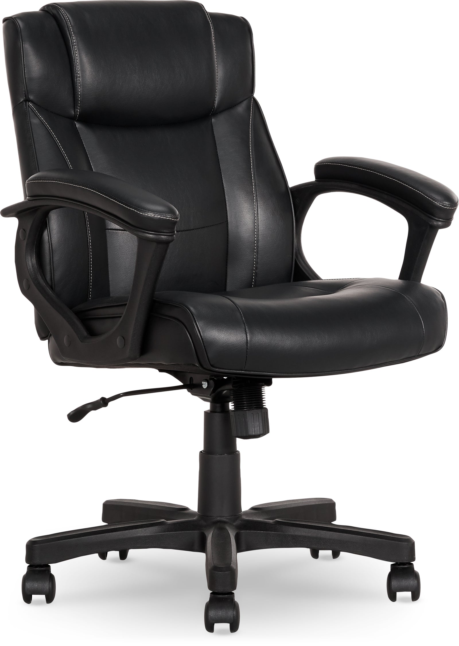 True Innovations Bonded Leather Task Chair Black
