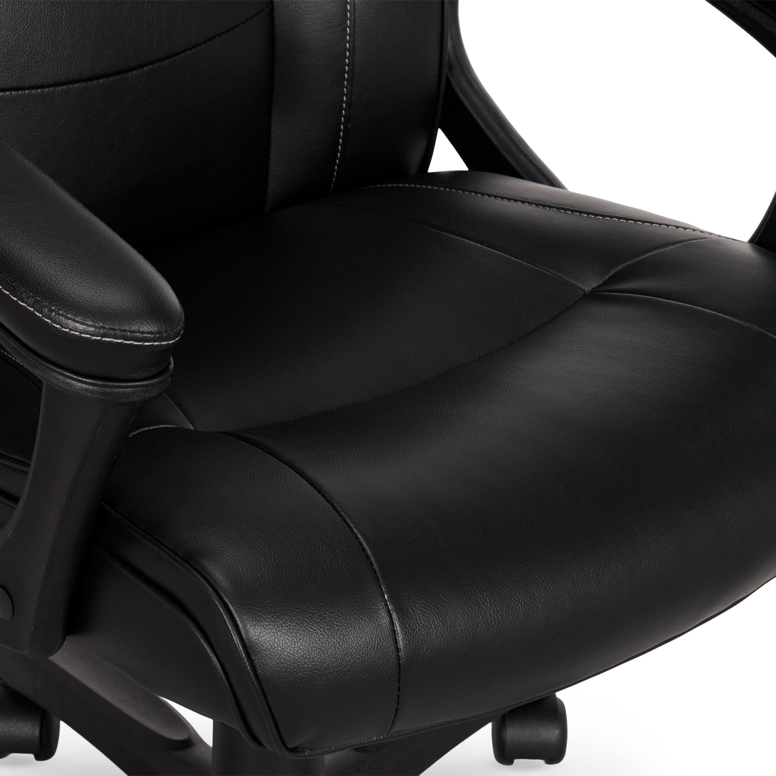 True Innovations Bonded Leather Task Chair Black