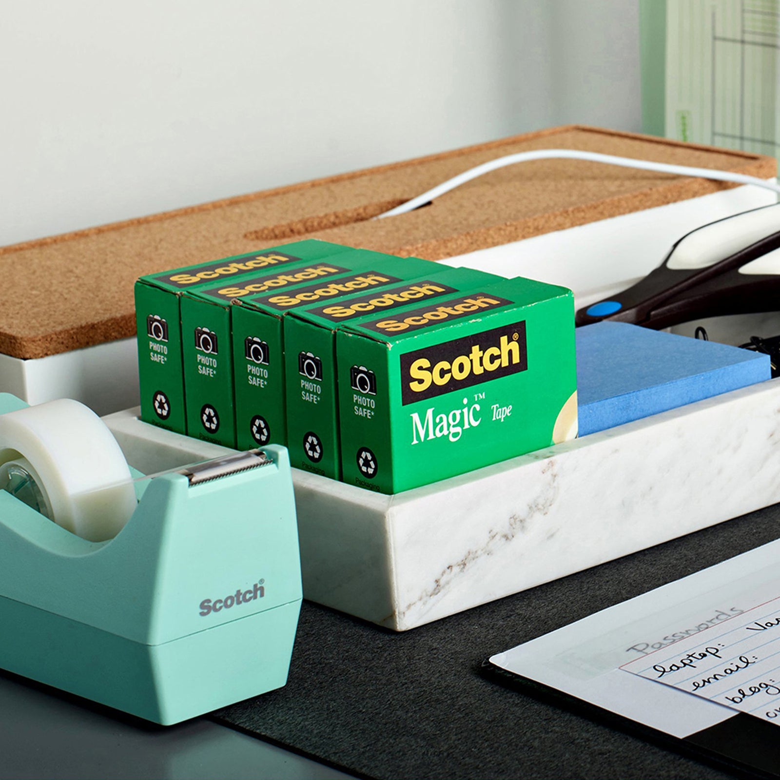 Scotch Magic Tape 3/4" 6 Refill Rolls with Desktop Dispenser