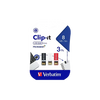 Verbatim 8GB Clip it USB Drive 3 Pack