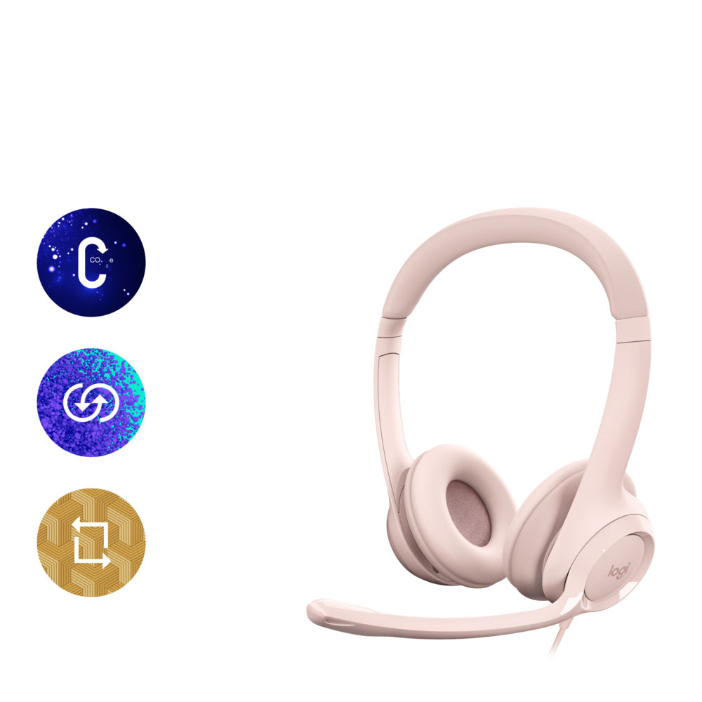 Logitech H390 Wired Stereo Headset Pink