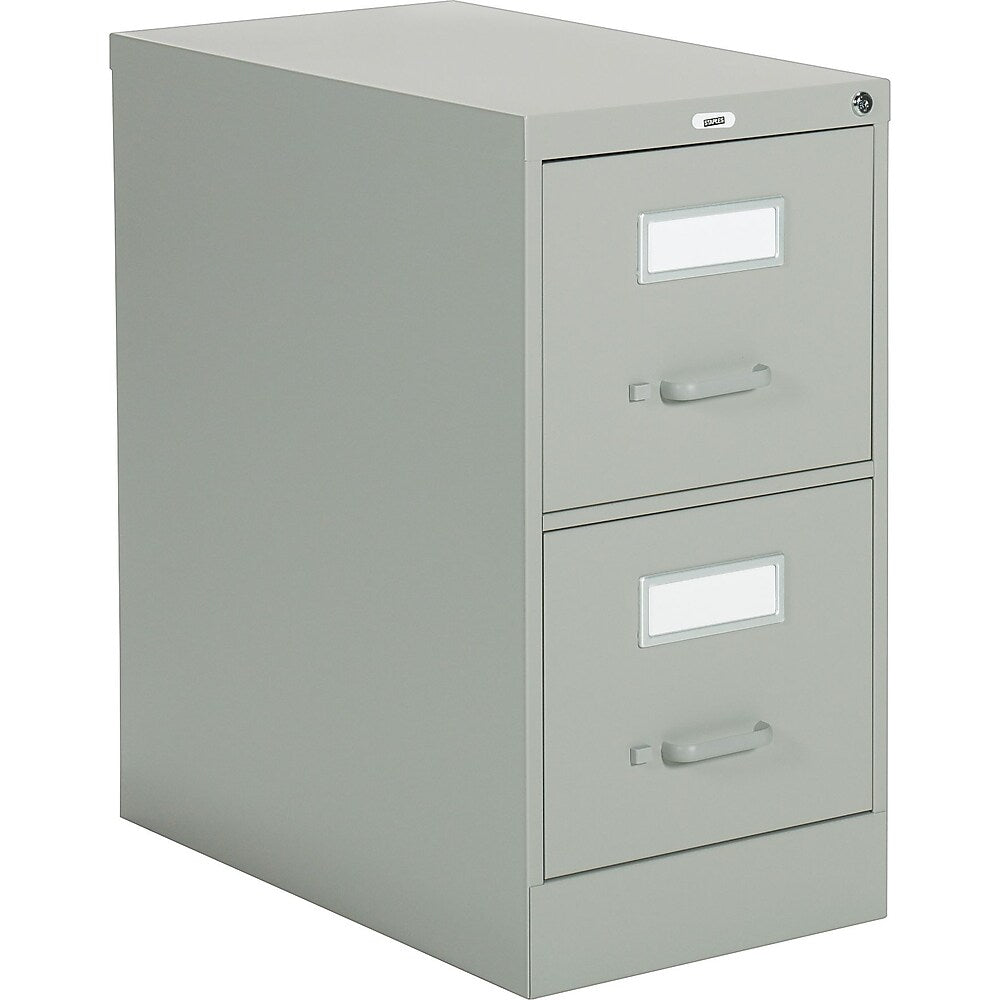 Vertical Letter File Cabinet 2 Drawer Grey