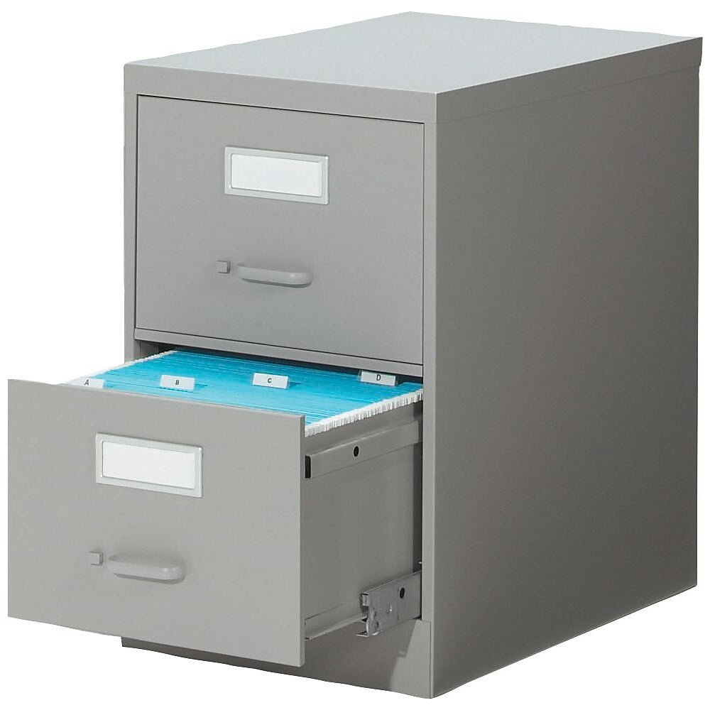 Vertical Letter File Cabinet 2 Drawer Grey