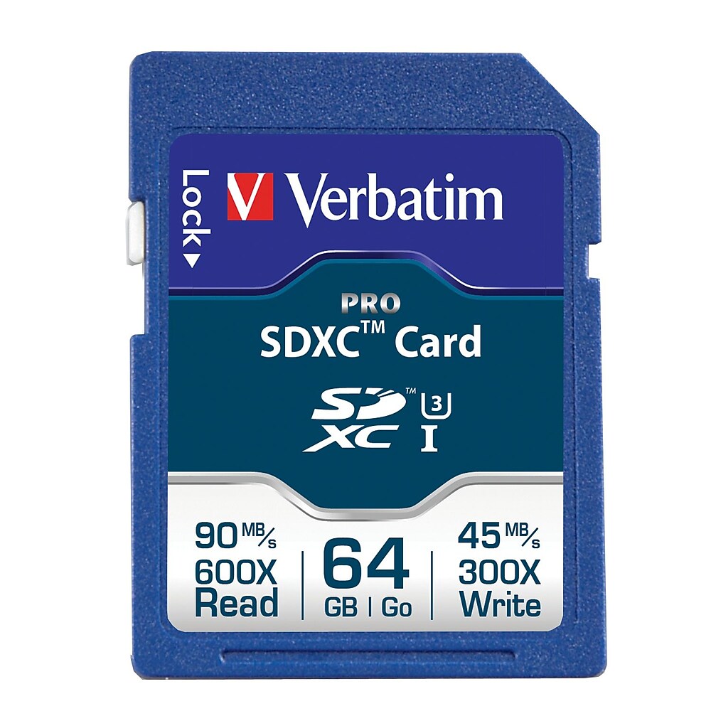 Verbatim 64GB 600x Pro SDXC Memory Card Class 10