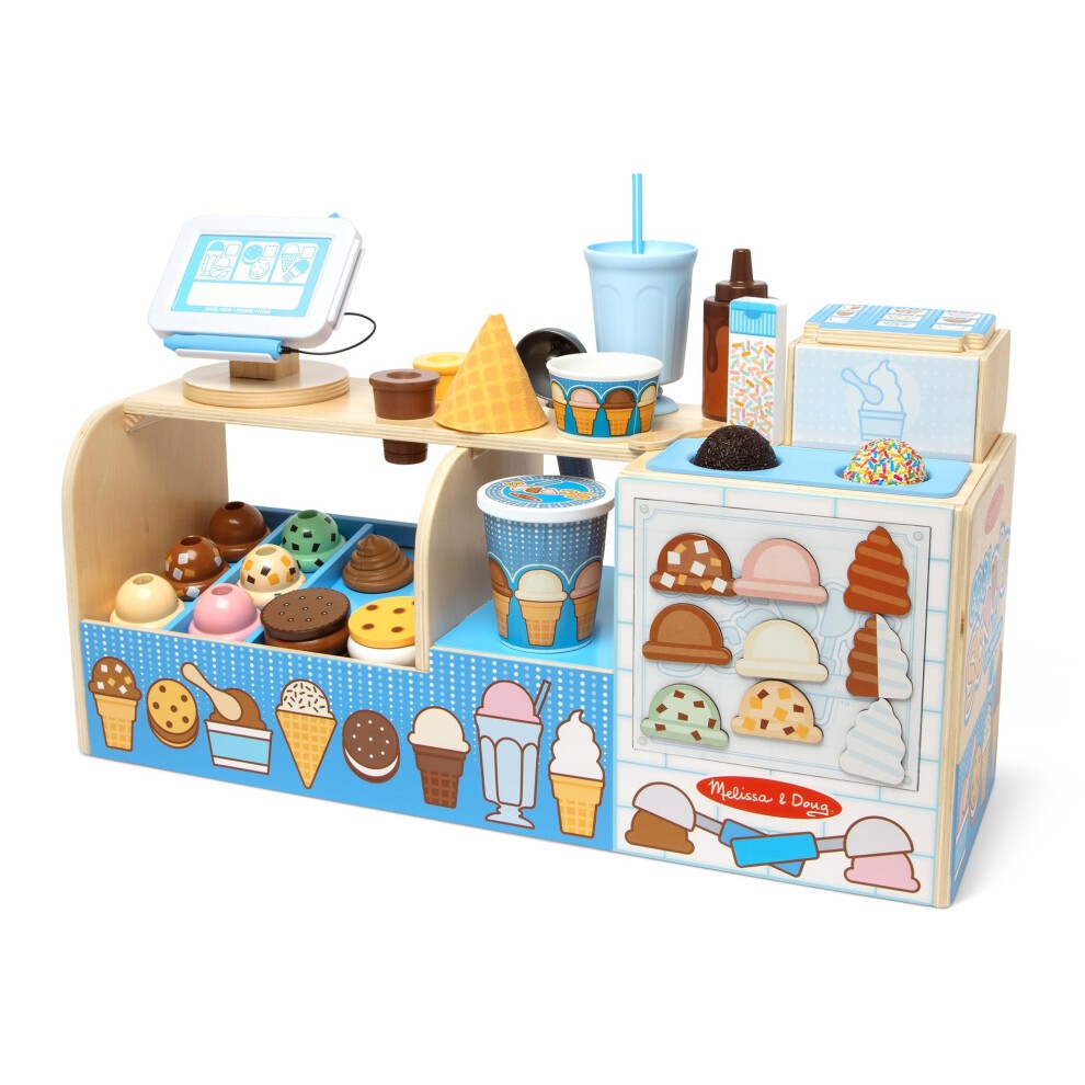 Melissa &amp; Doug Wooden Cool Scoops Ice Creamery Play Set