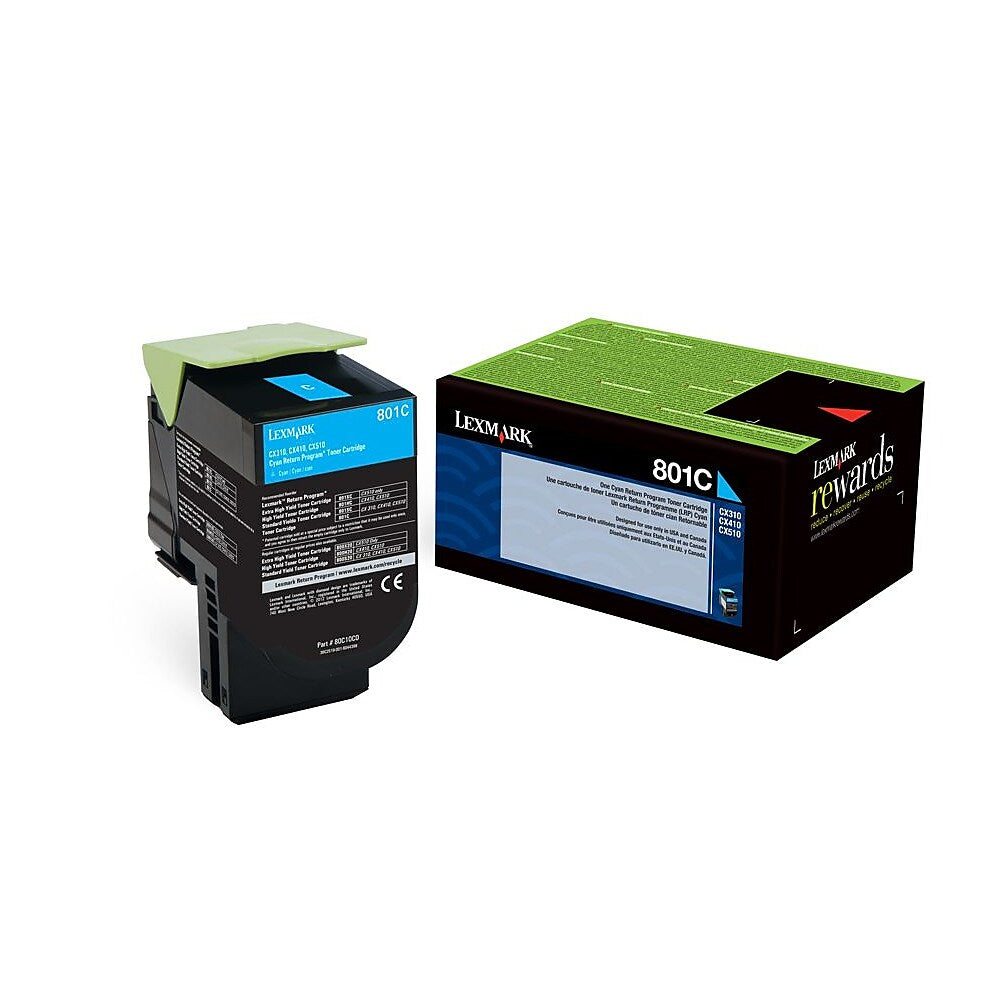 Lexmark 80C1SY0 Cyan Toner Cartridge Standard Yield