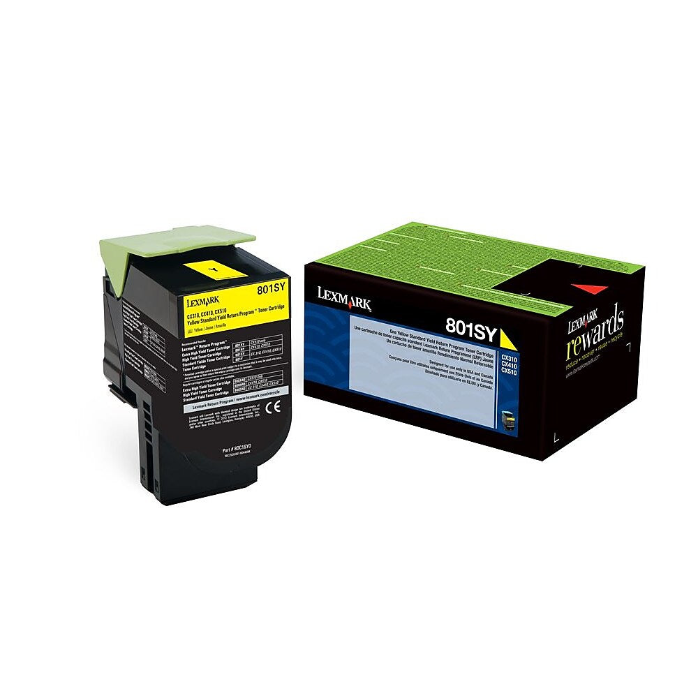 Lexmark 80C1SY0 Yellow Toner Cartridge Standard Yield