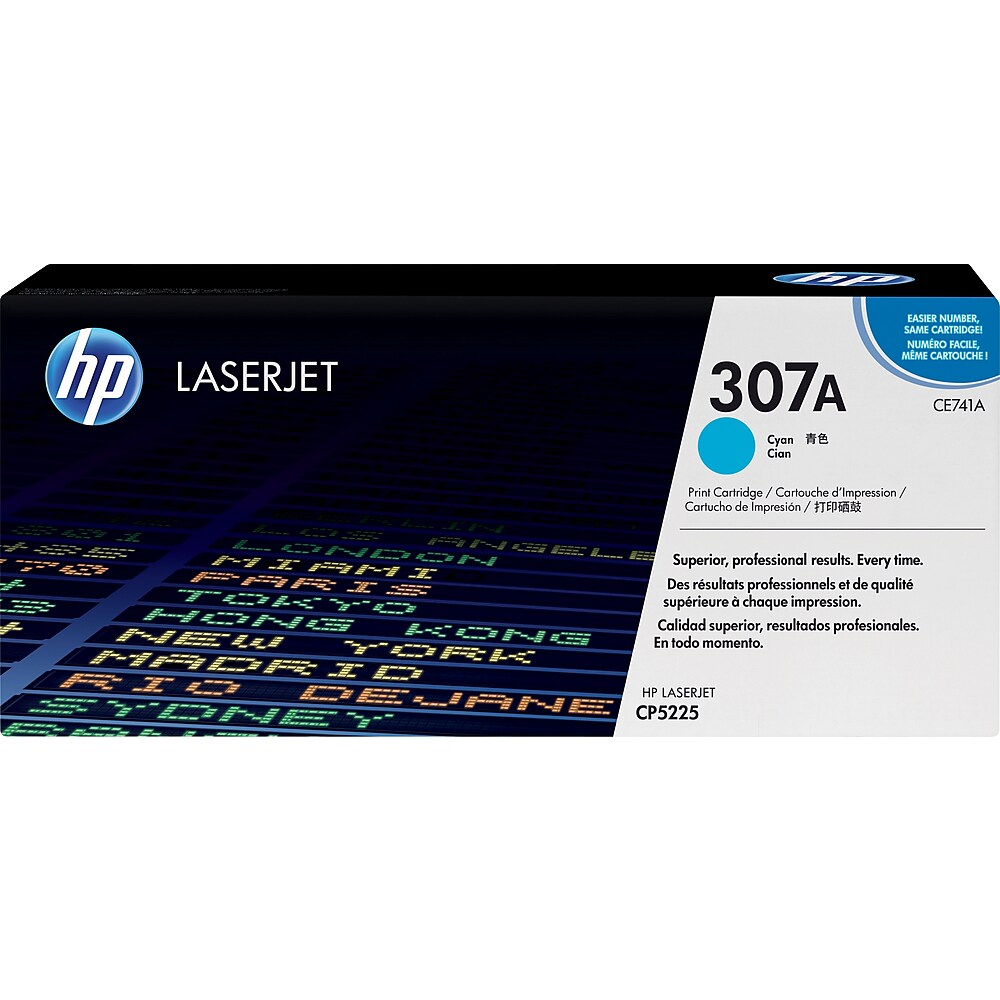 HP 307A CE741A Original LaserJet Toner Cartridge Cyan