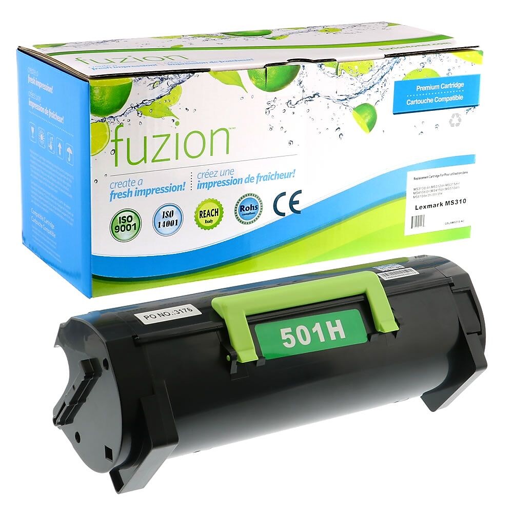 Fuzion Lexmark 50F1H00 501H Compatible High Yield Toner Cartridge Black