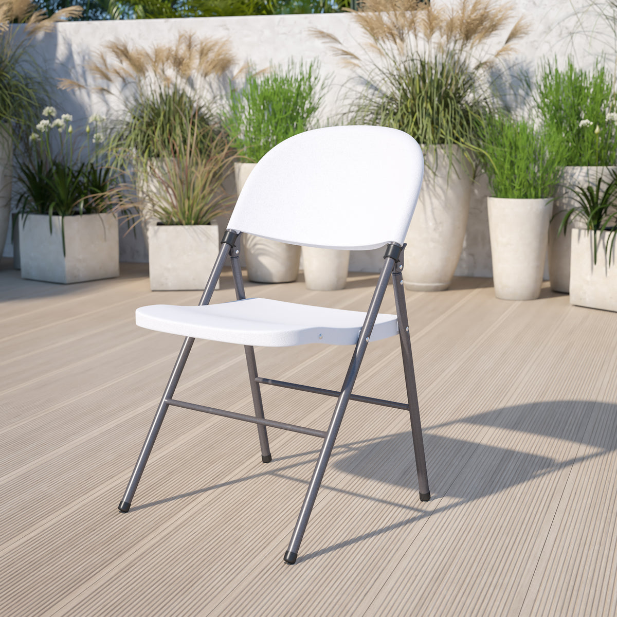 Flash Furniture HERCULES Series Plastic Folding Chair White Box of 6