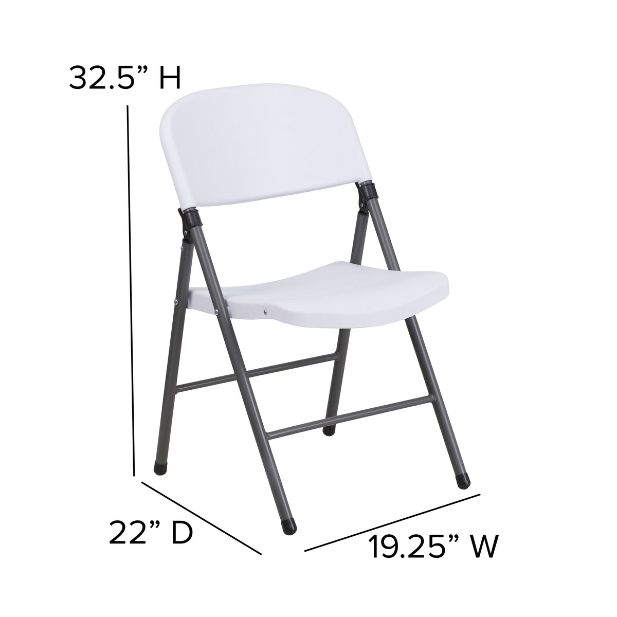 Flash Furniture HERCULES Series Plastic Folding Chair White Box of 6